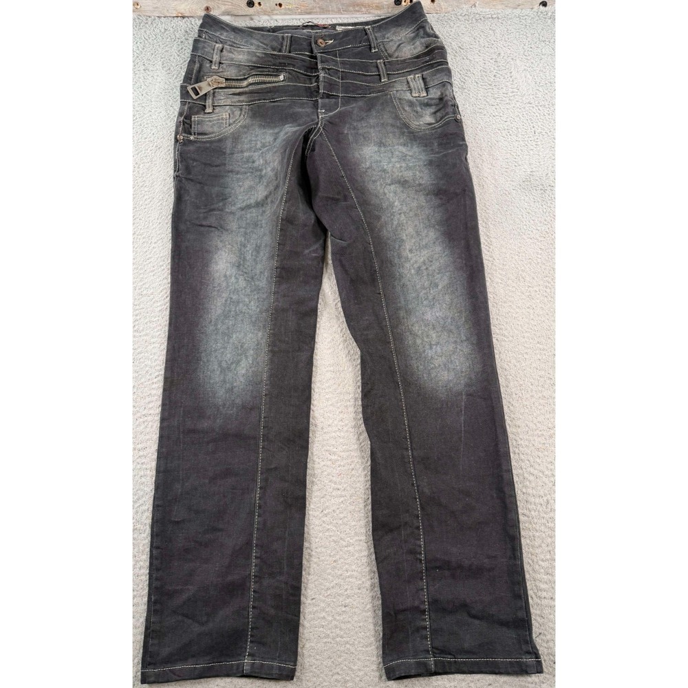 Cipo & Baxx Jeans Men 34x33 Black Denim‎ Regular Slim Leg Moto Gothic